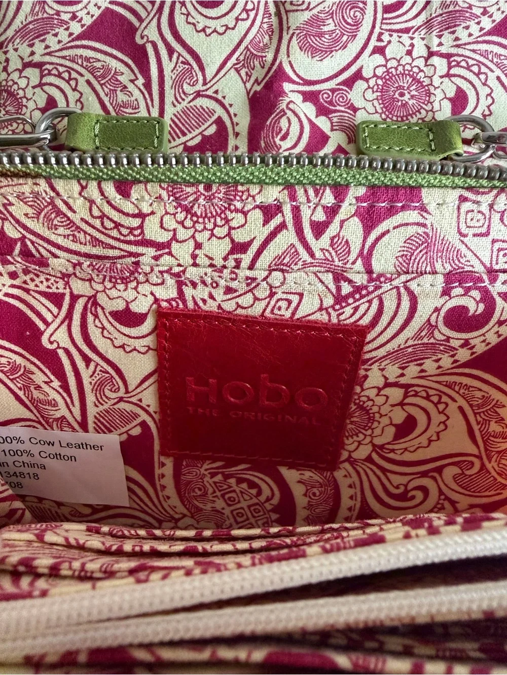 HOBO Lime Green Leather Crossbody Wristlet
